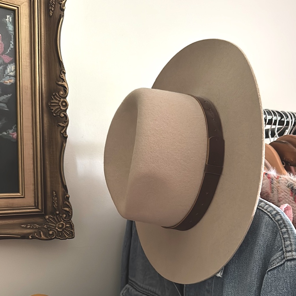Tan and Brown Fedora Hats with Structured Crown